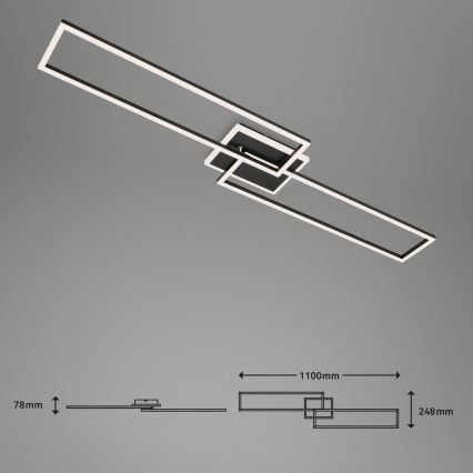 Briloner 3538-015 - Plafonnier LED à intensité variable FRAME 2xLED/20W/230V 2700-6500K Wi-Fi Tuya + Télécommande