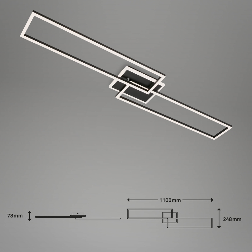 Briloner 3538-015 - Plafonnier LED à intensité variable FRAME 2xLED/20W/230V 2700-6500K Wi-Fi Tuya + Télécommande