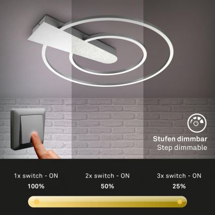 Briloner 3543-018 - Plafonnier à intensité variable NICO LED/25W/230V chrome mat