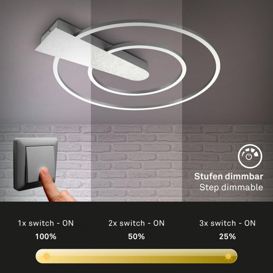 Briloner 3543-018 - Plafonnier à intensité variable NICO LED/25W/230V chrome mat