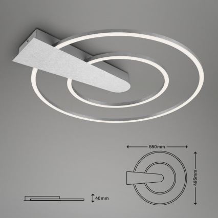 Briloner 3543-018 - Plafonnier à intensité variable NICO LED/25W/230V chrome mat