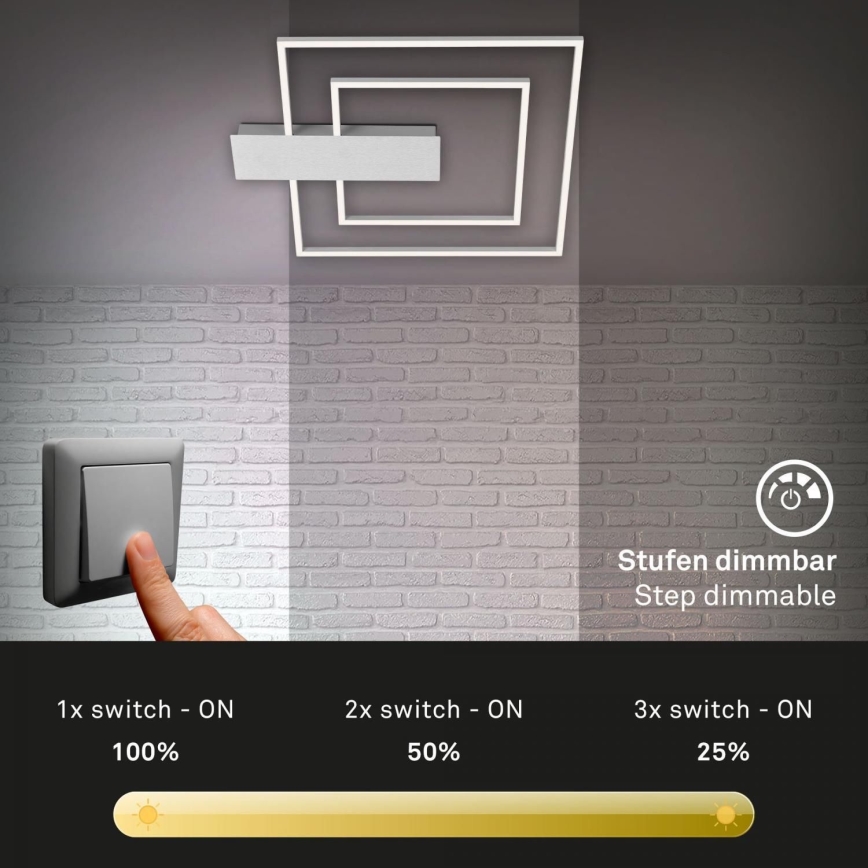 Briloner 3545-018 - Plafonnier à intensité variable NICO LED/25W/230V chrome mat