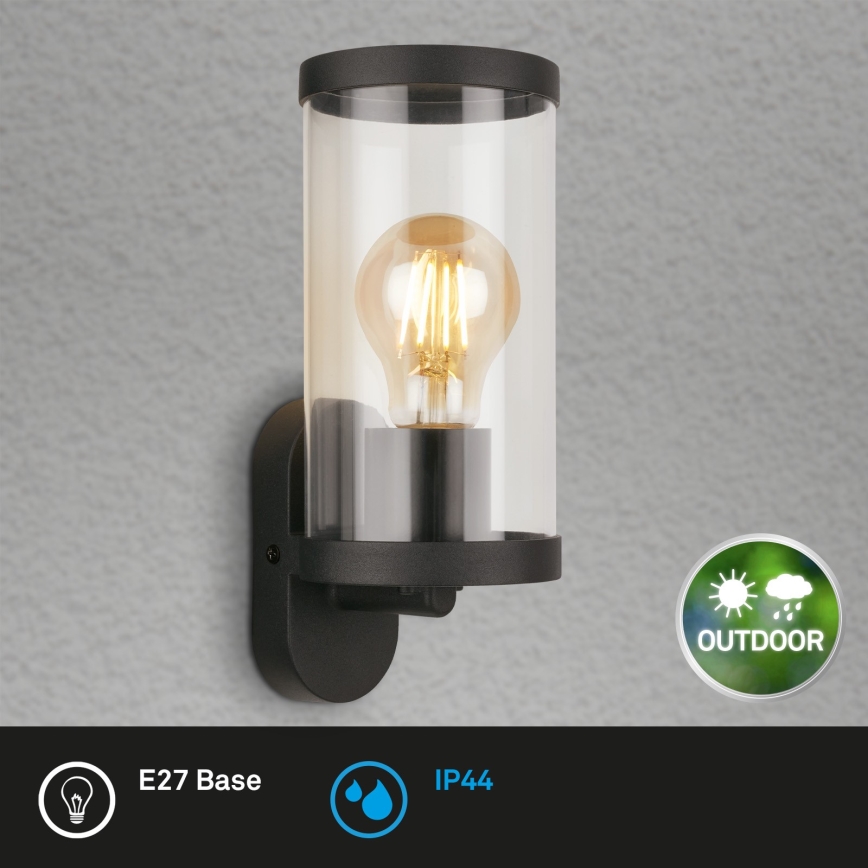 Briloner 3600-015 - Applique murale extérieure KAIRO 1xE27/12W/230V IP44 noir