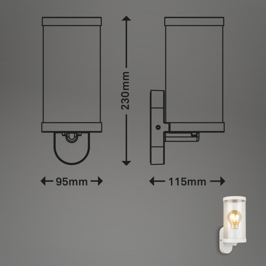 Briloner 3600-016 - Wandlamp voor buiten KAIRO 1xE27/12W/230V IP44 wit