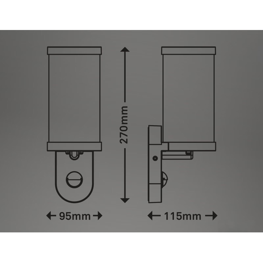 Briloner 3628-016 - Wandlamp voor buiten met sensor KAIRO 1xE27/12W/230V IP44 wit