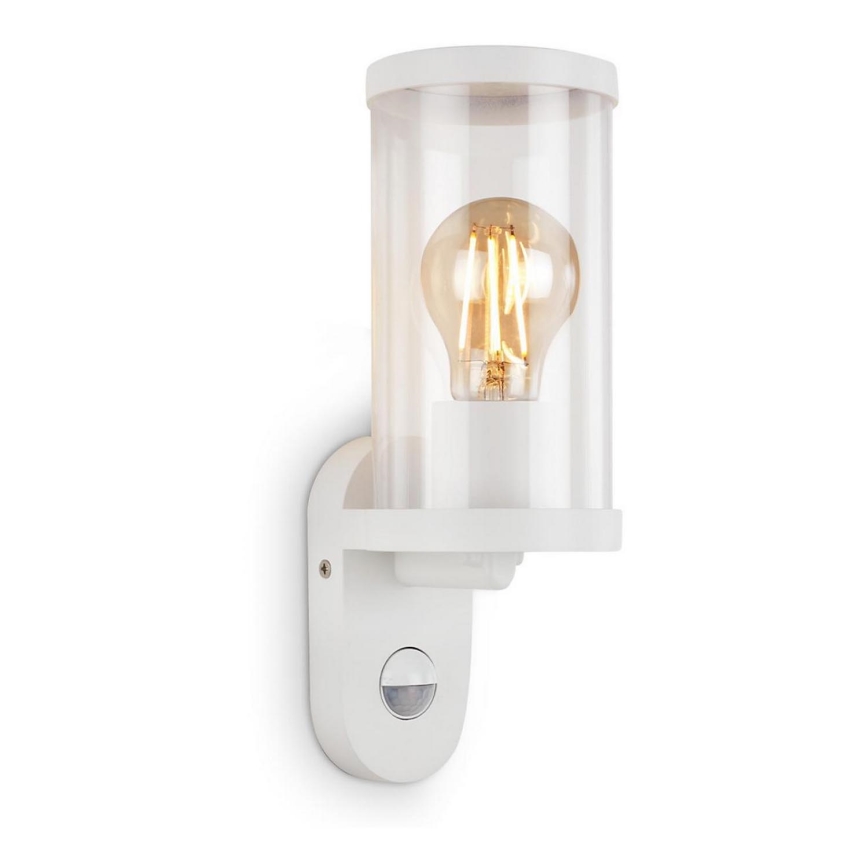 Briloner 3628-016 - Wandlamp voor buiten met sensor KAIRO 1xE27/12W/230V IP44 wit