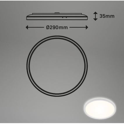 Briloner 3642-416 - LED Badkamer plafondlamp SLIM LED/19W/230V IP44 wit