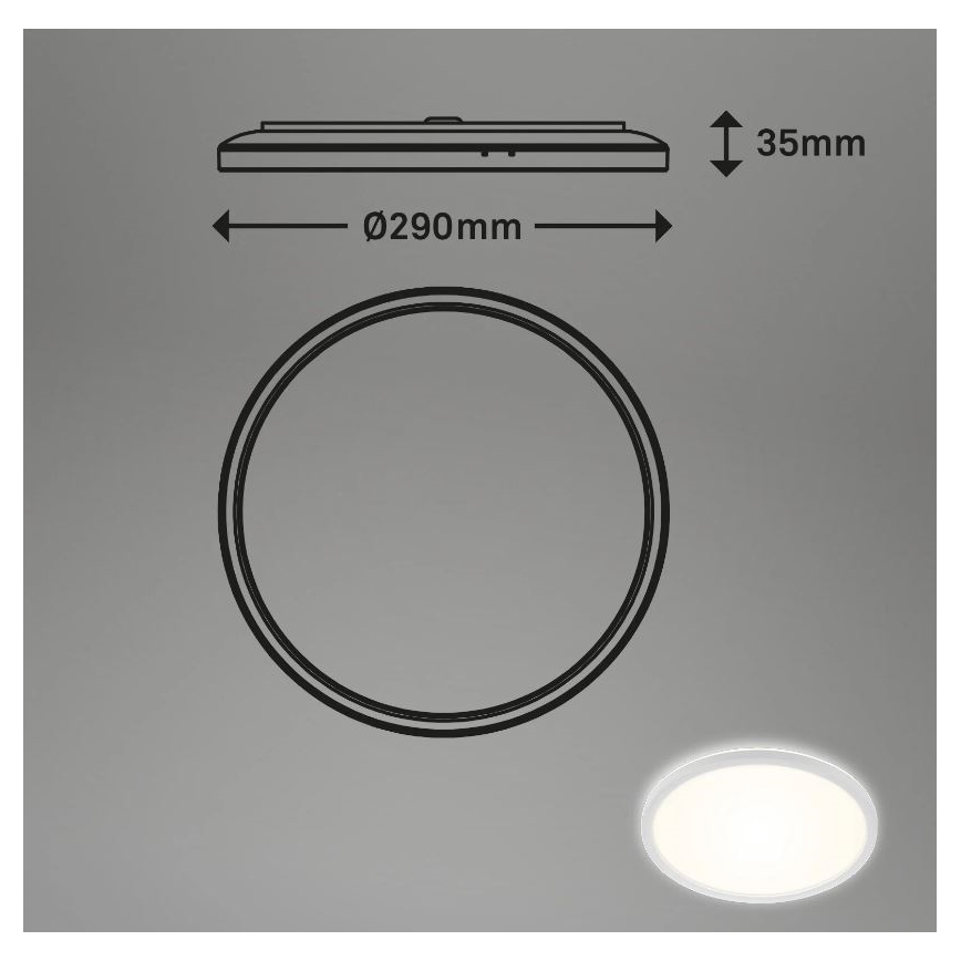 Briloner 3642-416 - LED Badkamer plafondlamp SLIM LED/19W/230V IP44 wit