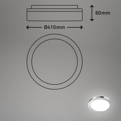 Briloner 3673-018 - Plafonnier salle de bain SPLASH LED/28W/230V d. 41 cm