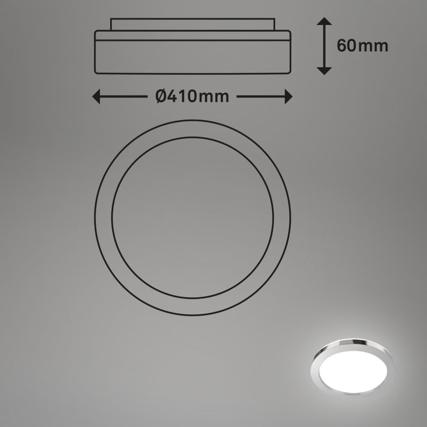 Briloner 3673-018 - Plafonnier salle de bain SPLASH LED/28W/230V d. 41 cm