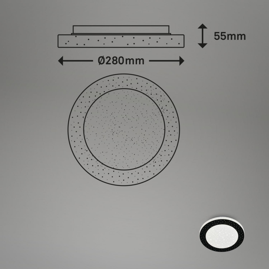 Briloner 3693-015 - Plafonnier salle de bain LED/15W/230V IP44 4000K d. 28 cm