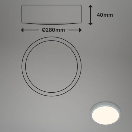 Briloner 3700-014 - LED Plafondlamp RUNA LED/16W/230V 3000K diameter 28 cm zilver