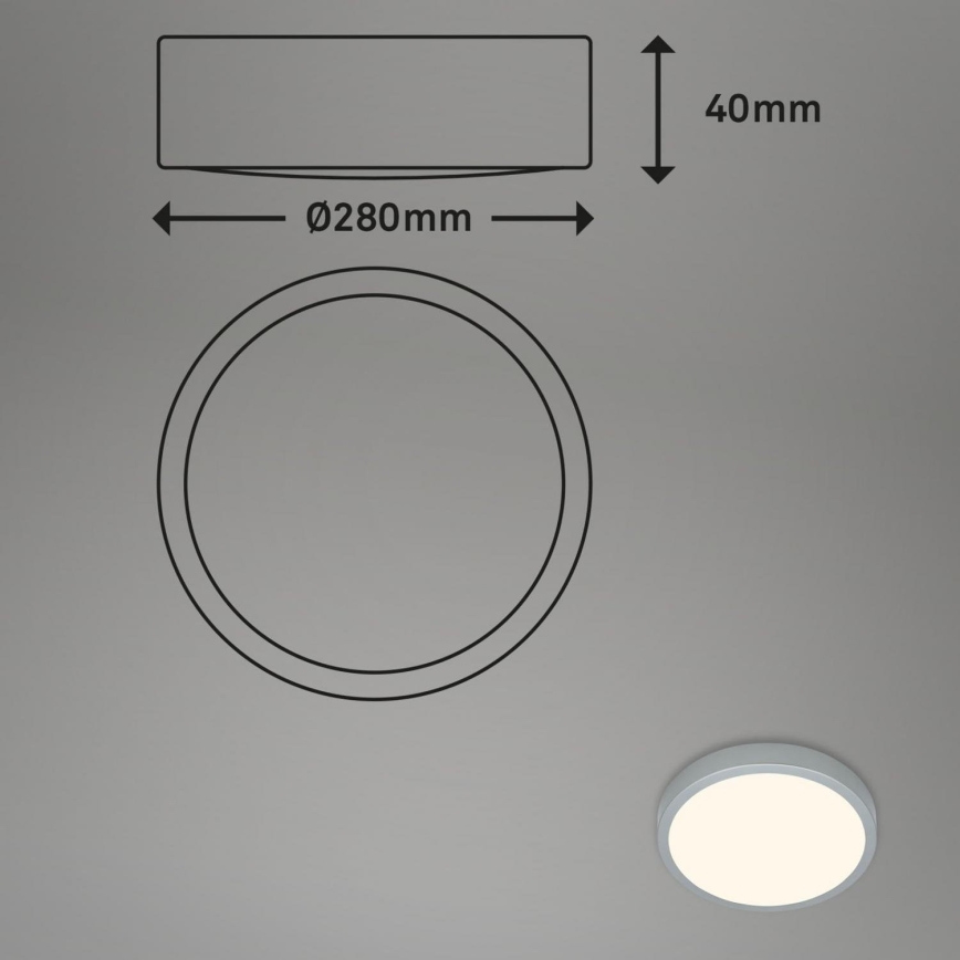 Briloner 3700-014 - LED Plafondlamp RUNA LED/16W/230V 3000K diameter 28 cm zilver