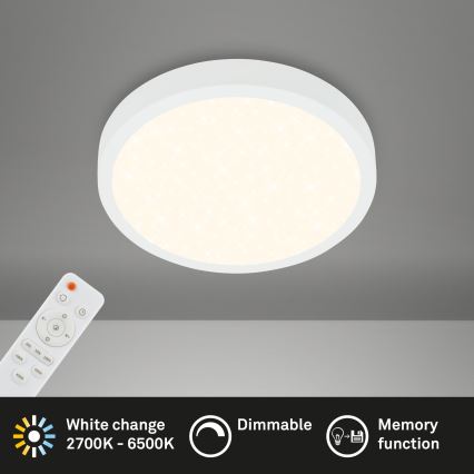 Briloner 3701-016 - Plafonnier à intensité variable RUNA LED/18W/230V 2700-6500K blanc + télécommande