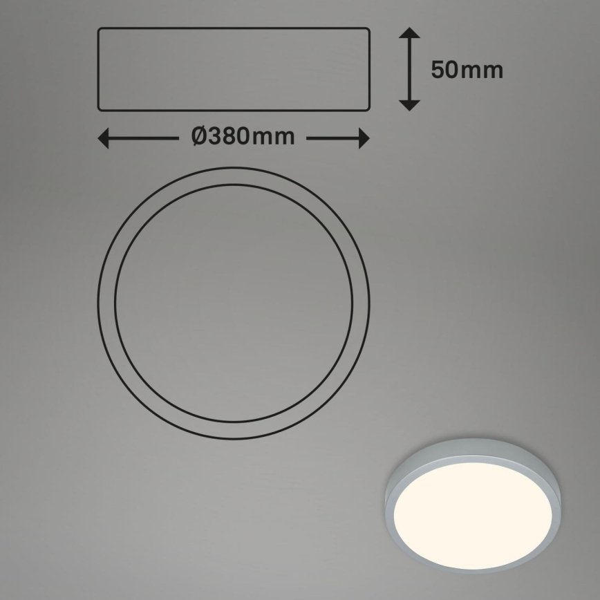 Briloner 3703-014 - LED Plafondlamp RUNA LED/24W/230V 3000K diameter 38 cm zilver