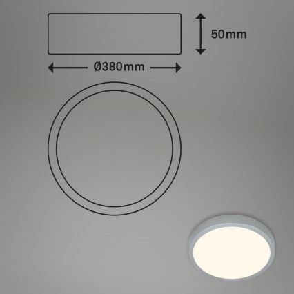 Briloner 3703-014 - Plafonnier RUNA LED/24W/230V 3000K d. 38 cm argent
