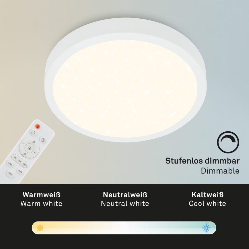 Briloner 3704-016 - Plafonnier à intensité variable RUNA LED/22W/230V 2700-6500K blanc + télécommande