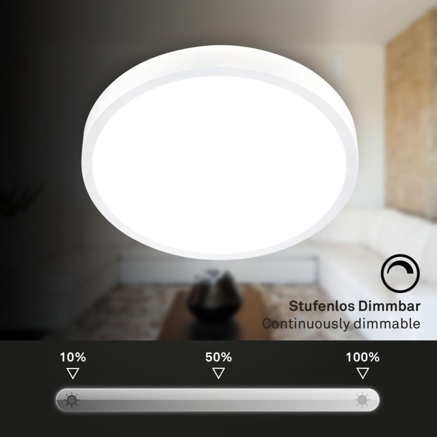 Briloner 3709-016 - Plafonier RGBW à intensité variable LED/22W/230V 4000K d. 38 cm blanc + Télécommande