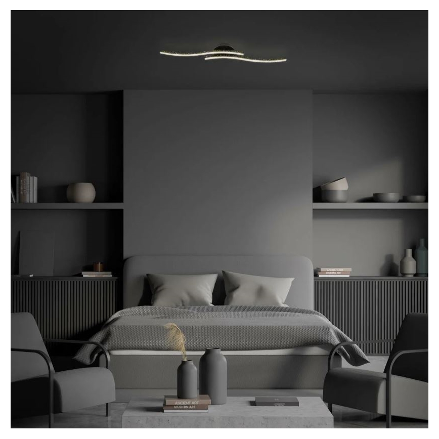 Briloner 3718-025 - LED Bevestigde Hanglamp REY 2xLED/6W/230V zwart