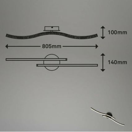 Briloner 3718-025 - LED Bevestigde Hanglamp REY 2xLED/6W/230V zwart