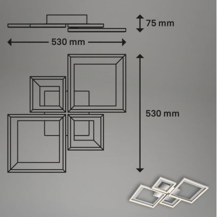 Briloner 3727-019 - Plafonnier à intensité variable LED FRAME LED/38W/230V