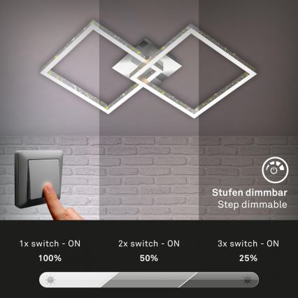 Briloner 3751-019 - Dimbare LED Plafondlamp FRAME LED/20W/230V glanzend chroom