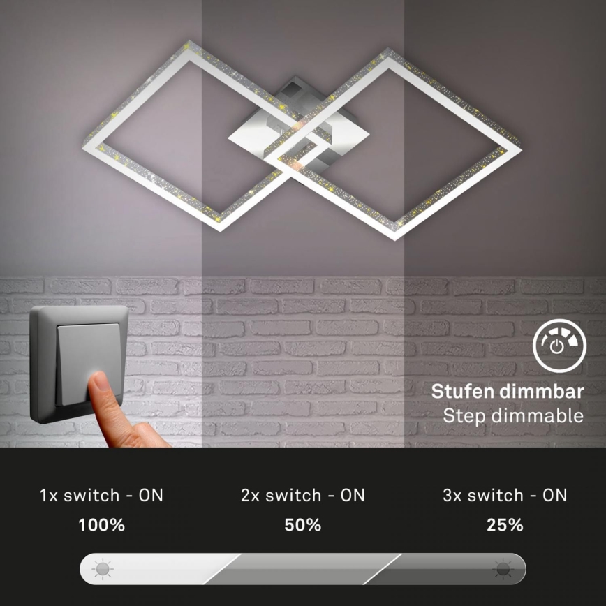 Briloner 3751-019 - Dimbare LED Plafondlamp FRAME LED/20W/230V glanzend chroom