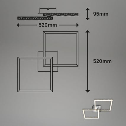 Briloner 3751-019 - Dimbare LED Plafondlamp FRAME LED/20W/230V glanzend chroom