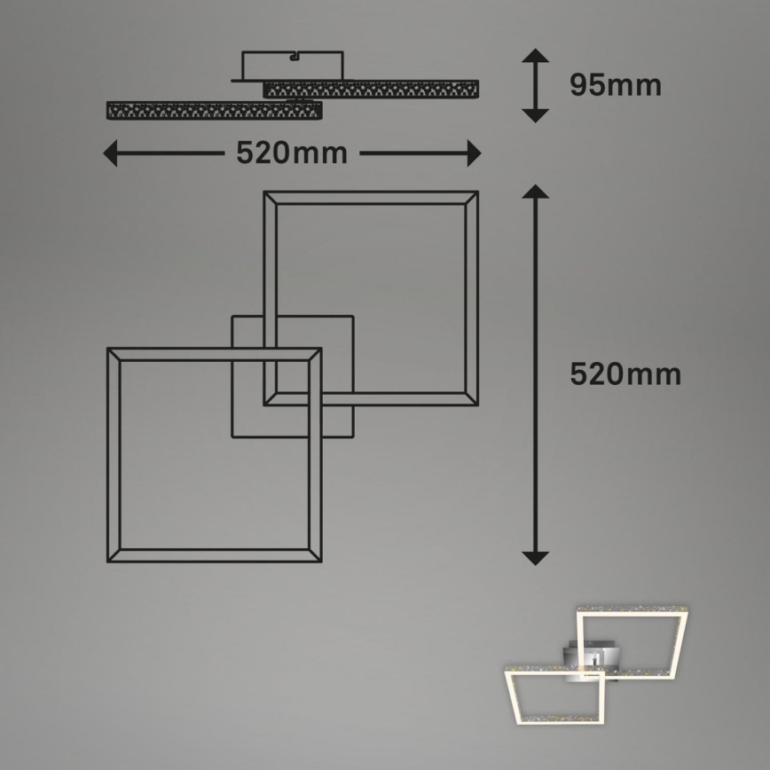 Briloner 3751-019 - Dimbare LED Plafondlamp FRAME LED/20W/230V glanzend chroom