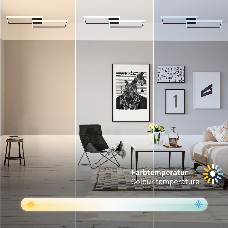 Briloner 3761015 - Plafonnier LED dimmable LED/45W/230V 2700-6500K noir + télécommande