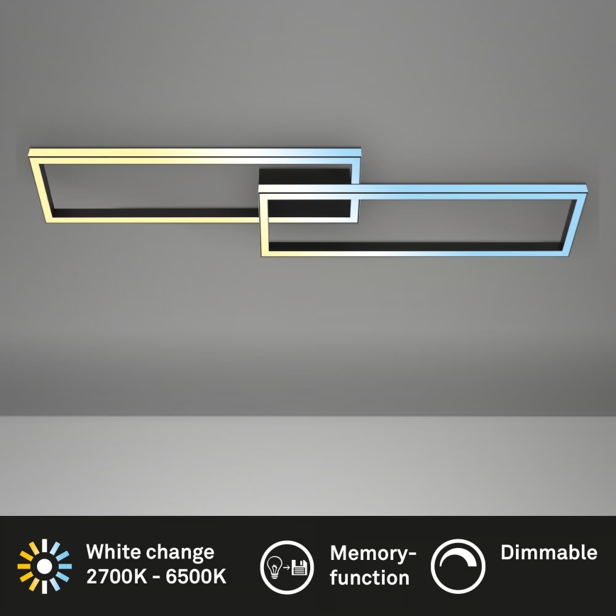 Briloner 3761015 - Plafonnier LED dimmable LED/45W/230V 2700-6500K noir + télécommande