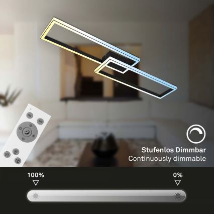 Briloner 3761015 - Plafonnier LED dimmable LED/45W/230V 2700-6500K noir + télécommande