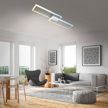 Briloner 3761019 - dimbare LED-plafondlamp LED/45W/230V 2700-6500K mat chroom + afstandsbediening