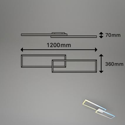 Briloner 3761019 - dimbare LED-plafondlamp LED/45W/230V 2700-6500K mat chroom + afstandsbediening