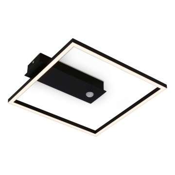 Briloner 3770-015 - LED plafondlamp met bewegings- en schemersensor FRAME LED/14W/230V 3000K 30x32 cm zwart