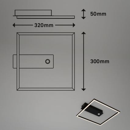 Briloner 3770-015 - LED plafondlamp met bewegings- en schemersensor FRAME LED/14W/230V 3000K 30x32 cm zwart