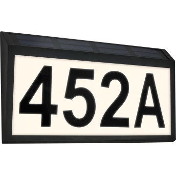 Briloner 3797015 - LED-huisnummer op zonne-energie LED/0,5W/1,2V 1200 mAh IP44