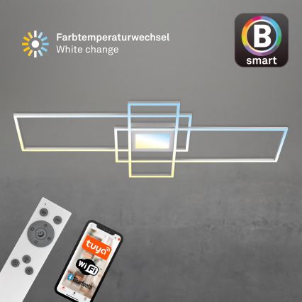 Briloner 3812019 - Plafonnier LED dimmable RAM LED/56W/230V Wi‑Fi Tuya 111x42 cm + télécommande