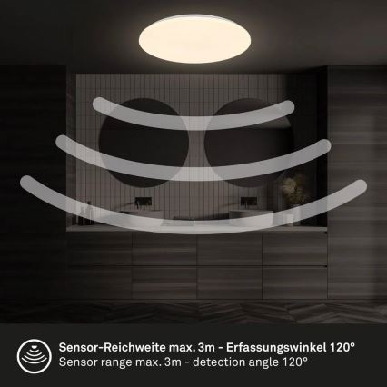 Briloner 3828-016 - LED plafondlamp voor badkamer met bewegingssensor WALK LED/24W/230V IP54 Ø 35 cm wit