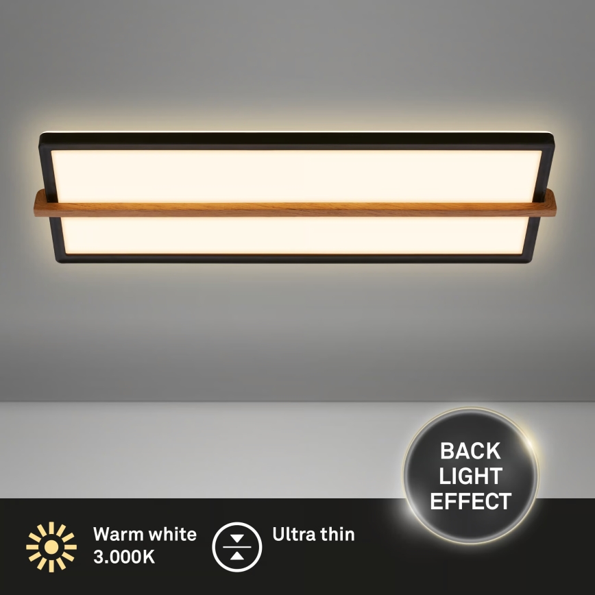 Briloner 3846015 - Plafonnier LED REMSA LED/22W/230V 3000K 60,5x20 cm noir
