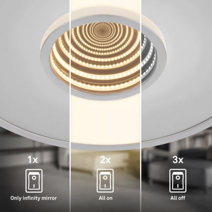 Briloner 3847014 - LED-plafondlamp TORO LED/18W/230V Ø 42 cm mat chroom