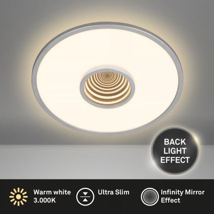 Briloner 3847014 - LED-plafondlamp TORO LED/18W/230V Ø 42 cm mat chroom