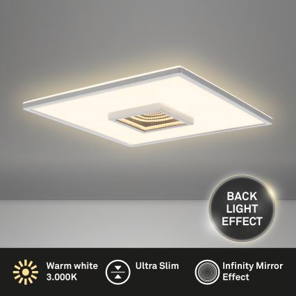 Briloner 3848014 - Plafonnier LED TORO LED/18W/230V 42x42 cm chrome mat