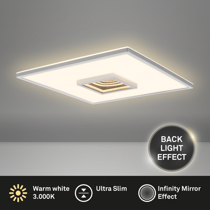 Briloner 3848014 - Plafonnier LED TORO LED/18W/230V 42x42 cm chrome mat