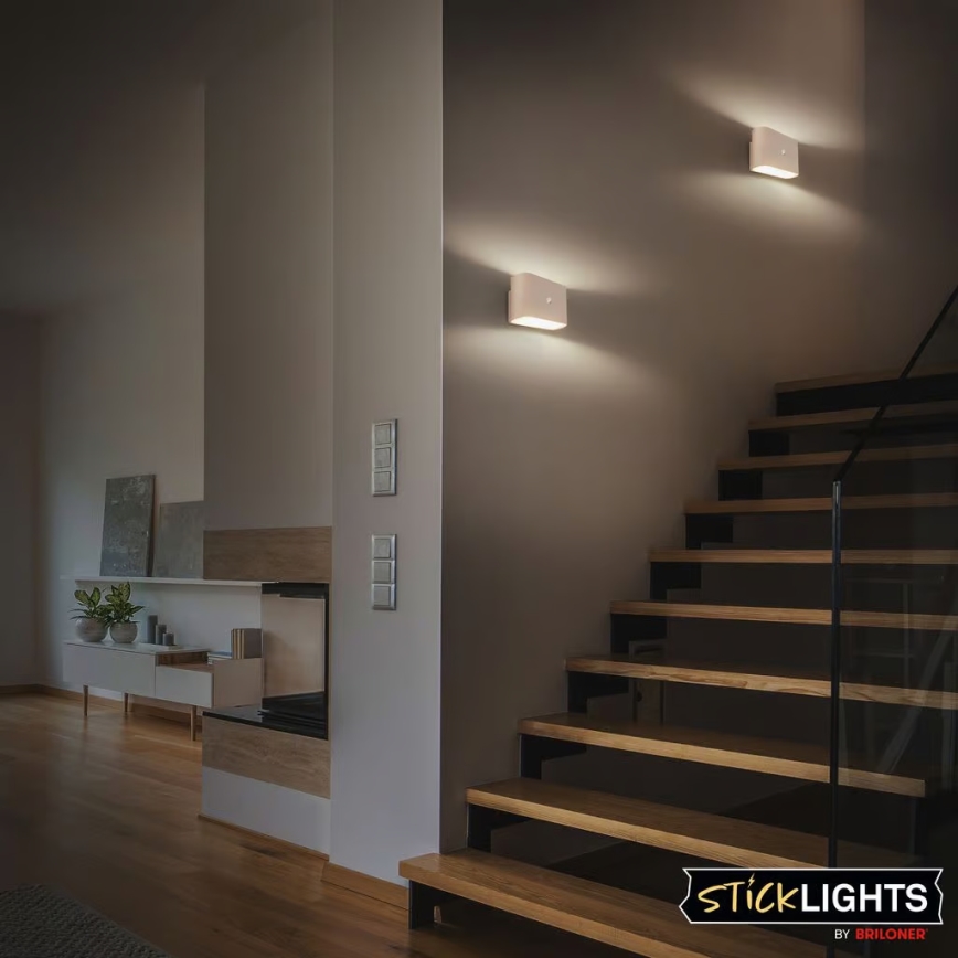 Briloner 3878011 - oplaadbare LED-wandlamp met bewegings- en schemersensor CHAT LED/3W/5V 2000 mAh beige