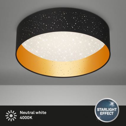 Briloner 3882-015 - Plafonnier MAILA STARRY LED/18W/230V noir/doré