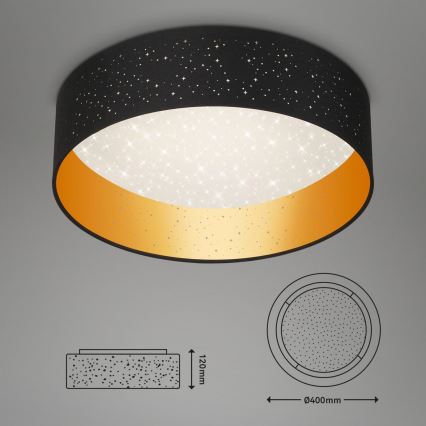 Briloner 3882-015 - Plafonnier MAILA STARRY LED/18W/230V noir/doré