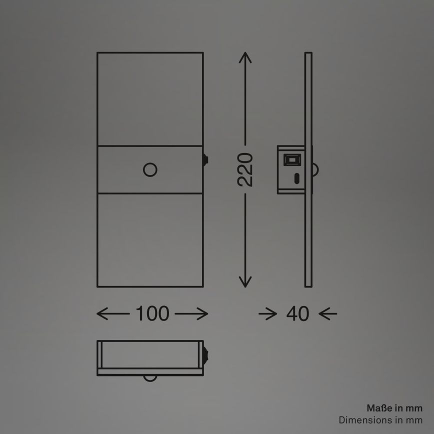 Briloner 3888012 - Applique murale LED rechargeable AURA avec détecteur de mouvement et détecteur crépusculaire LED/2,5W/5V 1800 mAh chrome mat