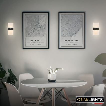 Briloner 3888015 - Oplaadbare LED-muurlamp met bewegings- en schemersensor AURA LED/2,5W/5V 1800 mAh zwart