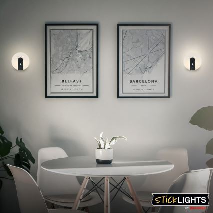 Briloner 3889015 - Oplaadbare LED-wandlamp met bewegings- en schemersensor TARO LED/2,5W/5V 1800 mAh zwart